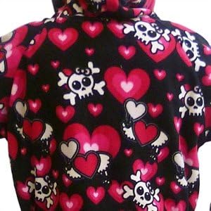 Skull and Hearts Toddler Fleece Onesie - XL