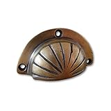 アンティーク調真鍮製半月型取っ手 ライン入り L