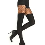 Lycra Opaque Panty Hose W/ Diamond Net