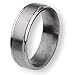 Grooved Edge Brushed and Polished Titanium Ring (6.0 mm) - Sizes 6.5-13.5