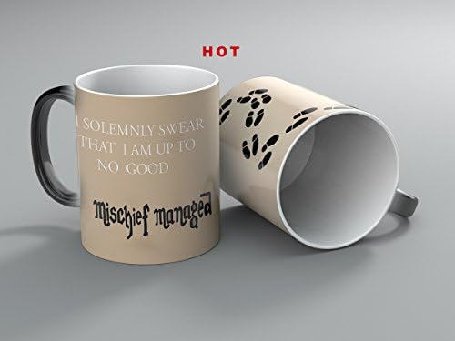 Harry Potter Mischief Managed Mug Heat Transforming Mug Ceramic Magic Color Changing Morning Coffee Tea Drinking Mug - Heat Sensitive (11 oz)