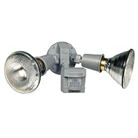 Heath Zenith SL-5410-GR 110-Degree Motion Sensing Security Light with Alert Flash, Gray