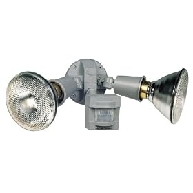 Heath Zenith SL-5410-GR 110-Degree Motion Sensing Security Light with Alert Flash, Gray