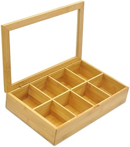 Bamboo Tea Bag Organizer Storage Box from Natural Roost