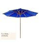 Java Teak Hardwood Outdoor Patio White Umbrella
