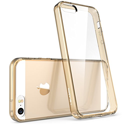 iPhone SE Case, [Scratch Resistant] i-Blason **Clear** [Halo Series] for Apple iPhone 5SE Case 5 SE Cover 2016 Release (Clear/Gold)