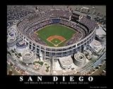 Small QualComm Stadium San Diego Padres Aerial Unframed Print