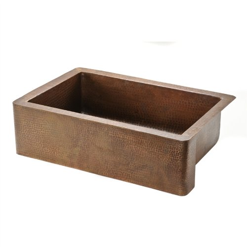 33 Antique Copper Hammered Kitchen Apron Single Basin Sink