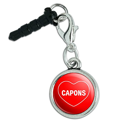 Mobile Cell Phone Jack Anti-Dust Charm fits iPhone iPod I Love Heart Food C - Capons