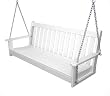 60" Recycled Earth-Friendly Tuscan Veranda Outdoor Patio Chain Swing - White