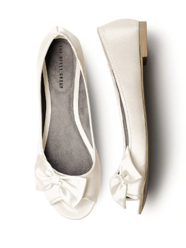 Satin Peep Toe Bridal Ballet Flats