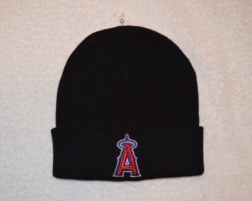 Anaheim Angels Los Angeles Black Beanie Hat - MLB Cuffed Winter Knit Cap