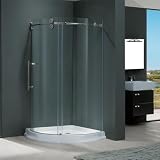 Vigo Industries VG6031CHCL36WL Frameless Round Clear Shower Enclosure, Chrome
