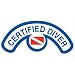 BLUE CERT DIVER W Dive Flag