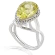 One of a Kind Lemon Quartz and Diamond Ring (H/VS-SI) in 18k White Gold