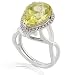 One of a Kind Lemon Quartz and Diamond Ring (H/VS-SI) in 18K White Gold