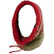 Faux Fur Hoodie Pullover Headscarf Knit Loop Neckwarmer Scarf Ski Hat Berry with Gray