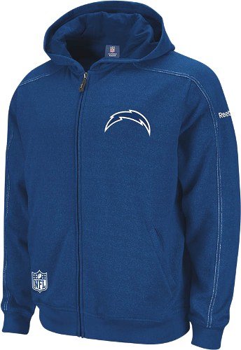 Reebok San Diego Chargers Sideline Static Storm Hooded Sweatshirt Large
