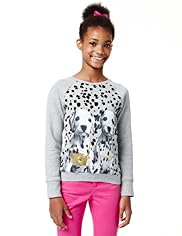 Limited Cotton Rich Dalmatian Dog Print Sweat Top