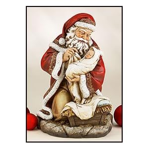 16 Inch Adoring Santa Figurine