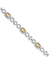 Sterling Silver Diamond & Citrine Bracelet