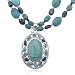 Women's Peacock Blue Turquoise, Lapis and Chrysocolla Pendant Necklace in Sterling Silver
