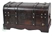 Small Pirate Style Wooden Treasure Chest in Antique Cherry