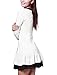Allegra K Women Doll Collar Long Sleeve Lace Panel Dress S White