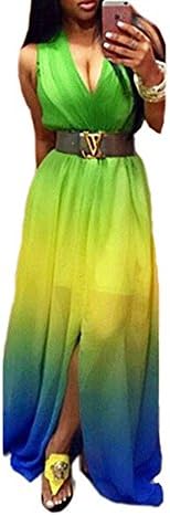 Womens Summer Boho Long Maxi Evening Cocktail Party Dress Beach Dress (XL)