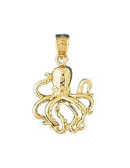 Dazzlers Solid 14k Gold Octopus Charm Pendant Available in three colors from jewelsberry (weights: 2.3 grams only)
