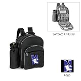 Northwestern Wildcats NCAA Sorrento Insulated Picnic Backpack (Black/Grey) (Digital Print Logo)