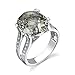 Green Amethyst Diamond Ring with Split Shank title=