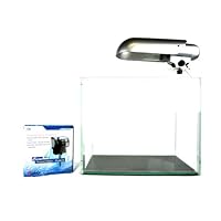 T-4301SL: Finnex Low Iron Aquarium Kit - 4 Gallons, HOB Filter, Silver Light: Blue/White Bulb