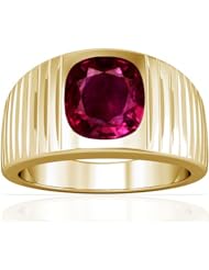 14K Yellow Gold Cushion Cut Ruby Solitaire Ring (GIA Certificate)