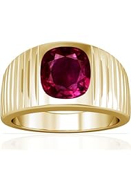 18K Yellow Gold Cushion Cut Ruby Solitaire Ring (GIA Certificate)
