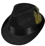 Hip Hop Felt Hat with Feather - Adult Std.
