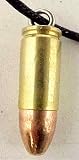 9mm Brass Shell Bullet Pendant Cord Necklace
