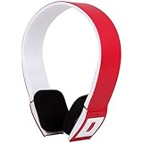 HDE Rechargeable Bluetooth Music Headphones Online Video Game Chat Headset for PS3 (Red)