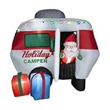 Airblown Animated Santa in Holiday Camper