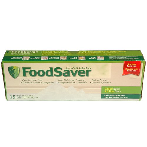 Tilia FoodSaver vacuum sealer gallon size bags, 15PK.