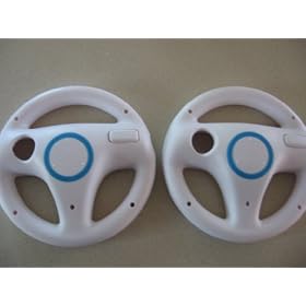 2 Pack Lot Twin Racing Steering Driving Wheel for Nintendo Wii Mario Kart Video Game Mariokart Videogame
