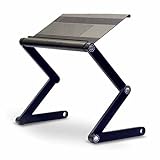 Adjustable VENTED Laptop Table Laptop Laidback Computer Desk Portable Bed Tray Book Stand Multifuctional & Ergonomics design dual layer tabletop up to 17'