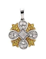14K Yellow Gold 1/4 Ct Tw Two Tone Diamond Pendant