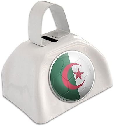 Algeria Flag Soccer Ball Futbol Football White Cowbell Cow Bell