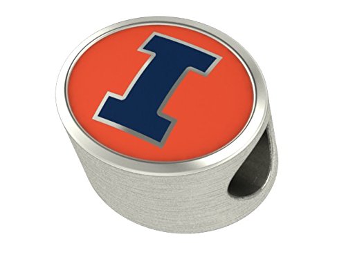 Illinois Fighting Illini Charms Fit Most European Style Beaded Charm Bracelets