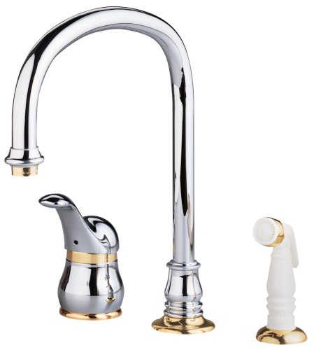 American Standard Jasmine Single-Control Kitchen Faucet with Hi-Flow Spout and Concealed Mounting, Chrome Brass #3821.831.299