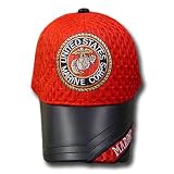 UNITED STATES MARINE CORPS SEAL SHIELD RED CAP HAT ADJ