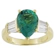 18K Yellow Gold Emerald and Diamond Ring