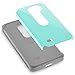 LG Leon Case, LG Tribute 2 Case, RANZ® Grey with Aqua Blue Hard Impact Dual Layer Shockproof Bumper Case For LG Leon LTE C40/ Tribute 2 (LS665) / Destiny L21G / Power L22C / Risio