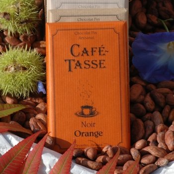 Café Tasse Noir Orange - Orange Belgian Dark Chocolate Bar - 54% Cacao by Café Tasse